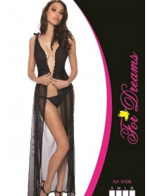 For Dreams Long Tulle Dressing Gown 8106
