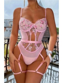 For Dreams Transparent Floral Patterned Fantasy Babydoll 8413