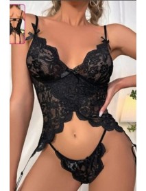 For Dreams Back Lace Fantasy Garter Set 8460