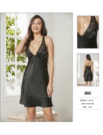Pierre Cardin Big Size Black Short Nightgown 860