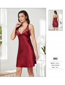 Pierre Cardin Big Size Burgundy Short Nightgown 860