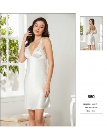 Pierre Cardin Big Size Ecru Short Nightgown 860