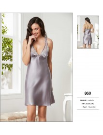    Pierre Cardin Big Size Grey Short Nightgown 860 