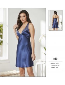 Pierre Cardin Big Size Navy Short Nightgown 860 