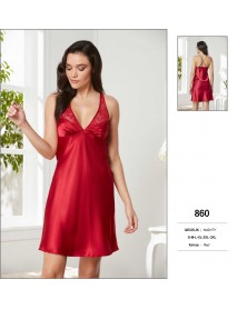  Pierre Cardin Big Size Red Short Nightgown 860