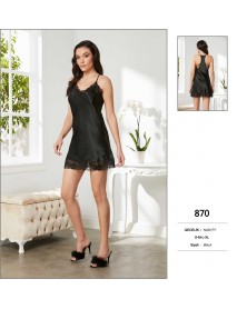  Pierre Cardin Black Short Nightgown 870