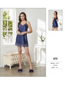 Pierre Cardin Navy Short Nightgown 870