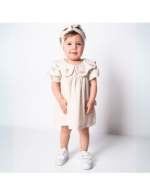 POPSHOPS GIRL 6-9-12-18 MONTHS COLLAR EMBROIDERED DRESS 876