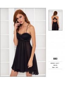 Pierre Cardin Black Short Nightgown 880