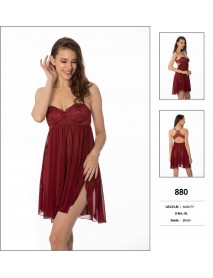 Pierre Cardin Burgundy Short Nightgown 880 