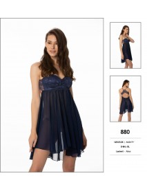 Pierre Cardin Navy Short Nightgown 880