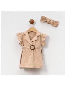 POPSHOPS GIRL 6-9-12-18 MONTHS BELT MUSLIN DRESS 883