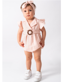 POPSHOPS GIRL 6-9-12-18 MONTHS JACKET COLLAR ROMPER 884