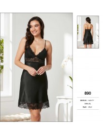    Pierre Cardin Black Short Nightgown 890 
