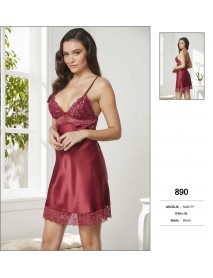  Pierre Cardin Burgundy Short Nightgown 890