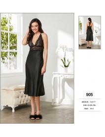   Pierre Cardin Black Long Nightgown 905 
