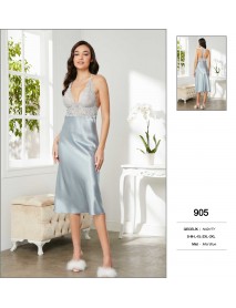  Pierre Cardin Big Size Blue Long Nightgown 905