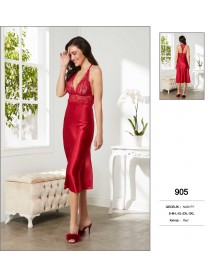  Pierre Cardin Big Size Red Long Nightgown 905 