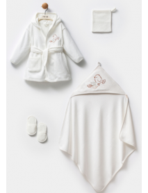 MOİ NOİ GIRL 0-12 MONTHS AUTUMN BATHROBE SET 9093