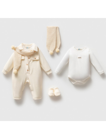 NOYNOY GIRL 3-6 MONTHS JUMPSUIT BODY SCARF 4 PIECE SUIT 9303