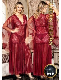 Red Tulle Long Nightgown Sweet Night 99521