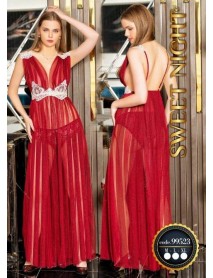Red Long Tulle Nightgown Sweet Night 99523