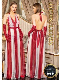 Lace Red White Long Tulle Nightgown Sweet Night 99525