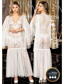 White Long Tulle Nightgown Sweet Night 99532