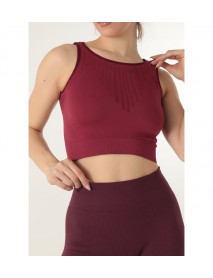 999-ZZ0133  Miorre Thick Strap Lace Seamless Sports Bustier  Burgundy