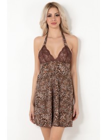 Miorre Leopard Halter Neck Nightwear Set 001-018238 