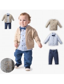 HIPPIL BOY 1-2-3-4 YEARS OLD HAPPY KNITWEAR 3-PIECE SET 7039