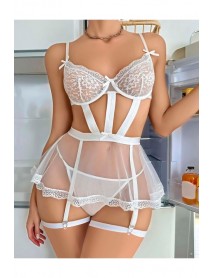 Ruselin White Tulle Lace Fantasy Nightgown Ruselin RS045