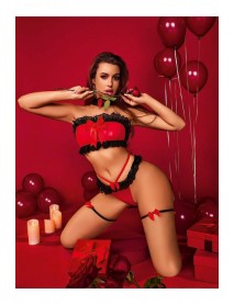 Ruselin Women's Black Red Garter Set Ruselin 2063