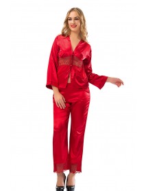 Sistina Satin Red Pajamas Set 1601 