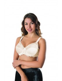 Emay 170 C Underwire Embroidery Gathering Bra Ecru