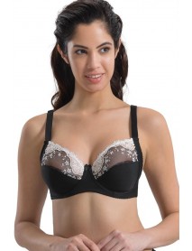 Emay 136 B Underwire Lace Bra Black-White