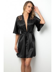 DoReMi Satin Dressing Gown with Lace Back 002-000914