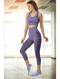 001-001115 Miofit Women's High Waist Sports Tights Purple Melange