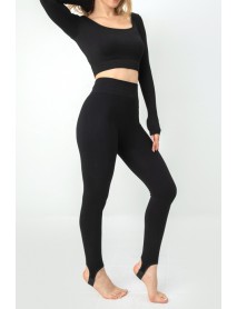 002-000137 DoReMi Seamless Ribbed Normal Waist Tights Black