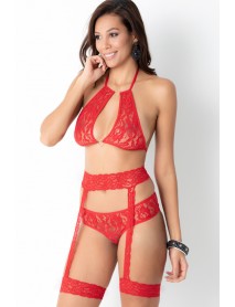 Miorre Lace Garter Fantasy Costume Red 013-000028