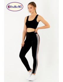 002-000869  DoReMi Active Sportive Double Striped Tights