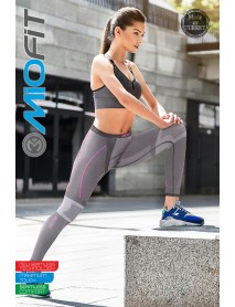 237-009225  MioFit Running Power Fit High Waist Seamless Sports Tights Grey-Pink