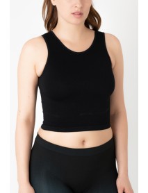 Gigotto Seamless Ripped Crop T-Shirt Black 001-001214 