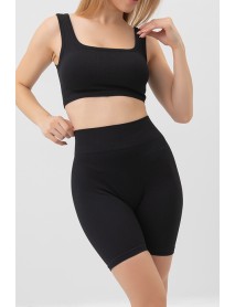 002-000141 DoReMi Ribbed Short Tights Black