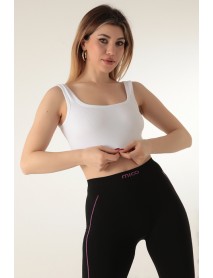 999-ZZ0129 Miorre Thick Strap Ribbed Sports Bra  White