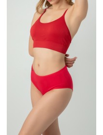 DoReMi High Waist 100% Natural Cotton Lycra Comfortable Fit Women's Bato Panties Red 002-001201