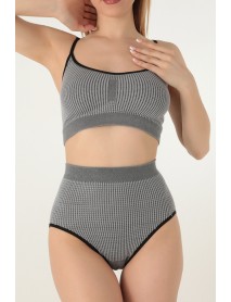 Gigotto High Waist Seamless Panties Corset Grey 001-001246