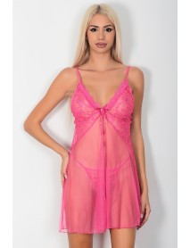 Phevos Lace Detailed 2-Piece Nightgown Set 011-003502