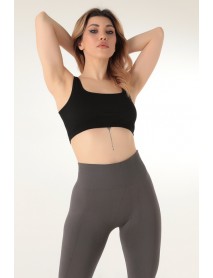 999-ZZ0129 Miorre Thick Strap Ribbed Sports Bra Black