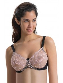 Emay 148 B Underwire Supporting Bra Black-Pink